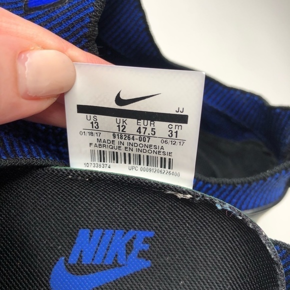 Nike Air Zoom Mariah Flyknit Racer Royal Blue Black Stretchy Sport Sneakers 13 - Picture 14 of 16